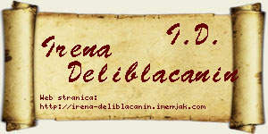 Irena Deliblaćanin vizit kartica